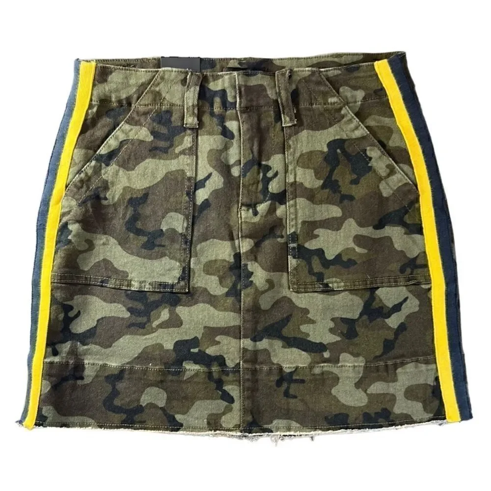 Dear John Jean Mini Skirt Camo Green Size 25 (NWT)